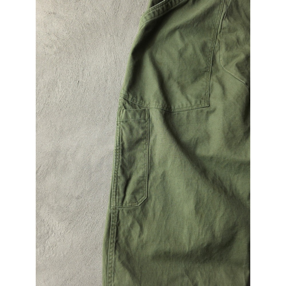 Vintage 1960s Guy Leroy Green Cotton Twill Mechanic Pants Military Style 32 x 27 - Picture 11 of 12